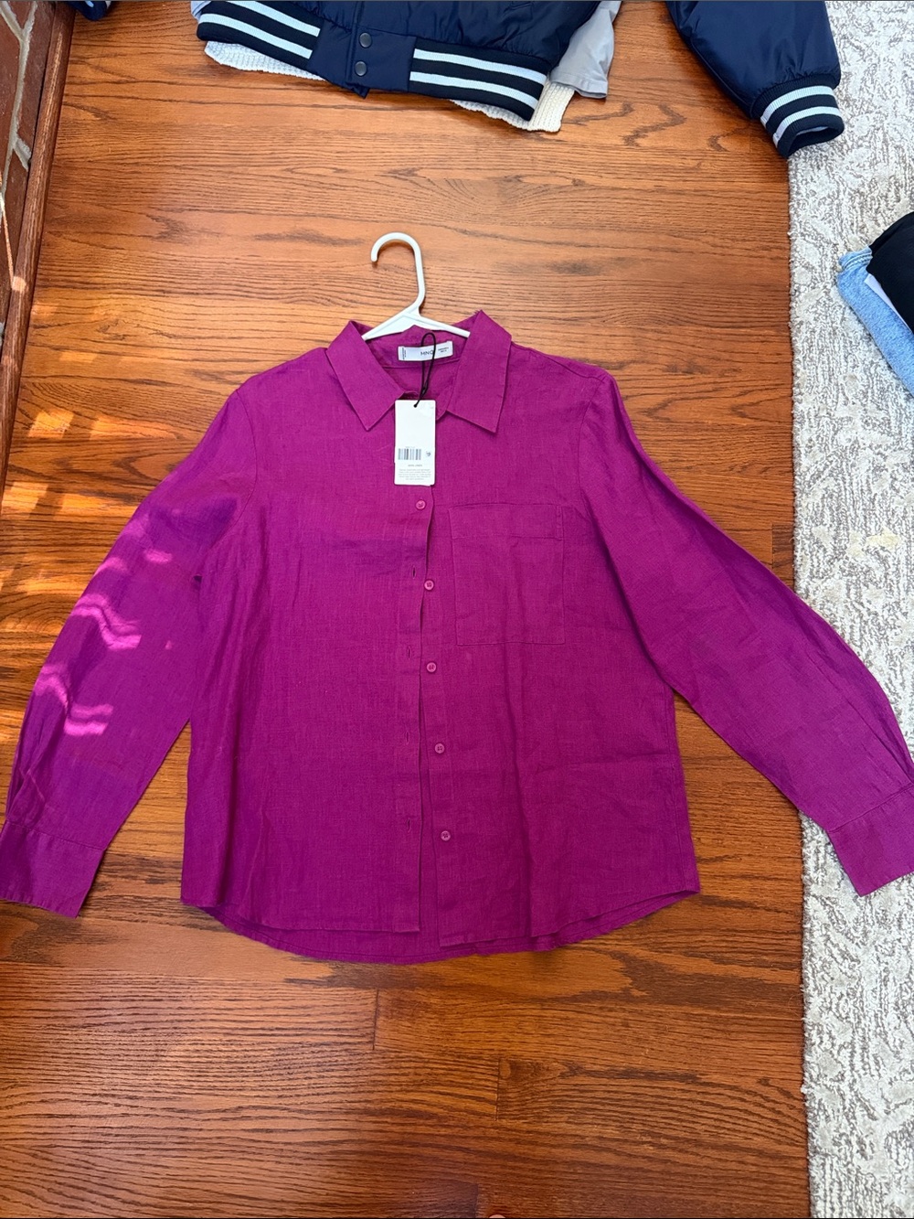 Mango Women’s Button-Down Shirt in Magenta Purple